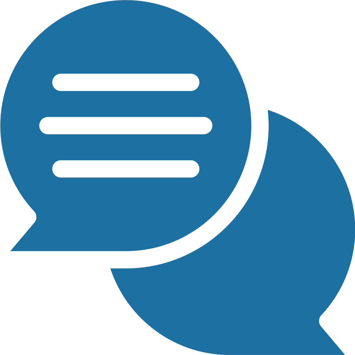Blue consulting messages icon Blue consulting messages icon
